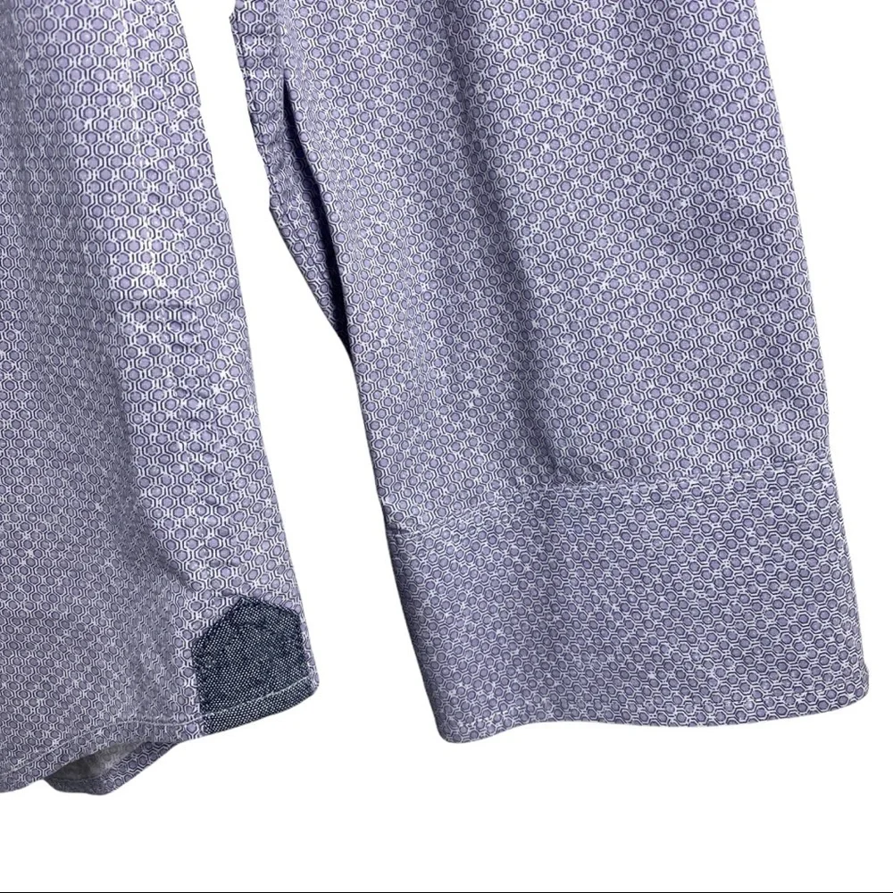 BANANA REPUBLIC 100% Cotton Lavender Print‎ Dress Shirt, Size Medium